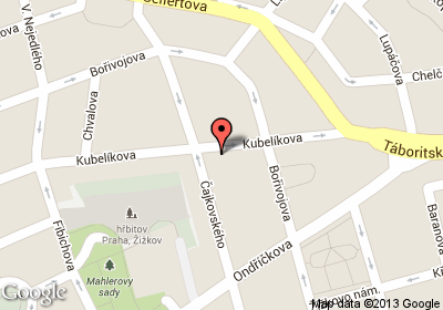 mapa - Kubelíkova 46, Praha 3, 130 00